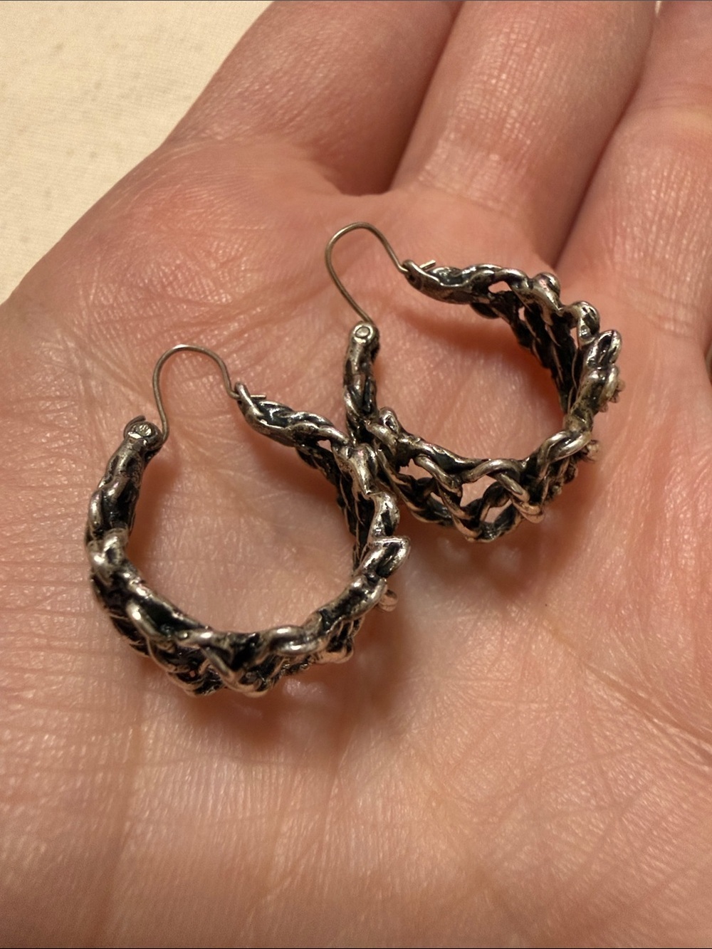 Sterling Silver Twisted Rope Open Cuff Earrings